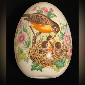 Vintage AVON “Four Seasons-Spring” Porcelain Collectible Egg; Handpainted,Japan